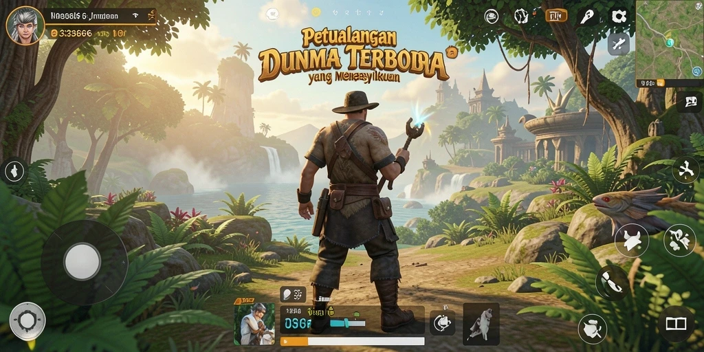 Screenshot gameplay Open World yang menampilkan eksplorasi mendalam.