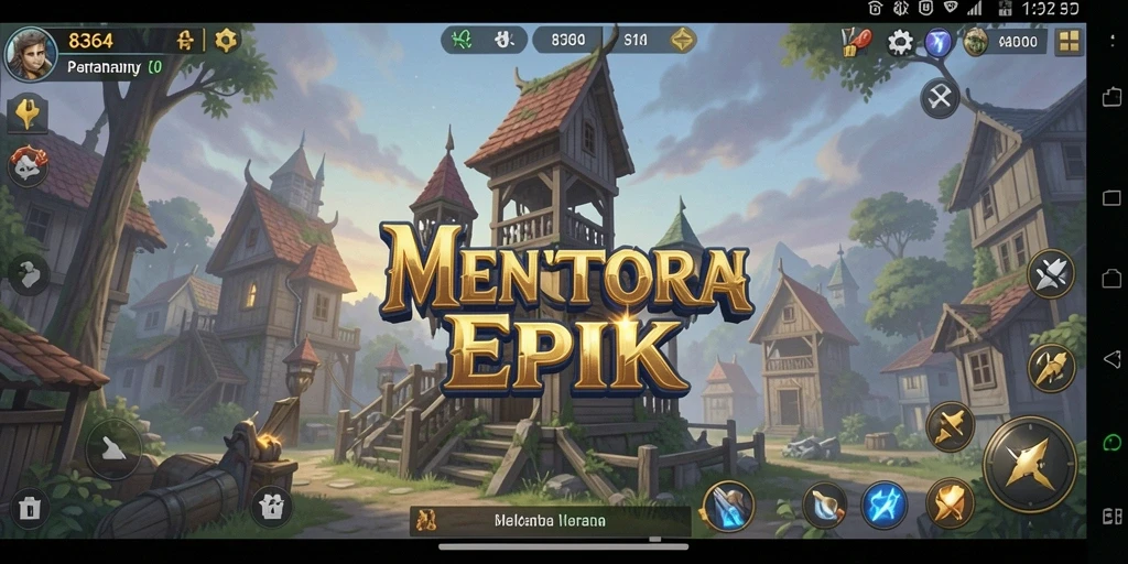Screenshot gameplay 8364 yang menampilkan aksi Tower Defense yang mendebarkan.