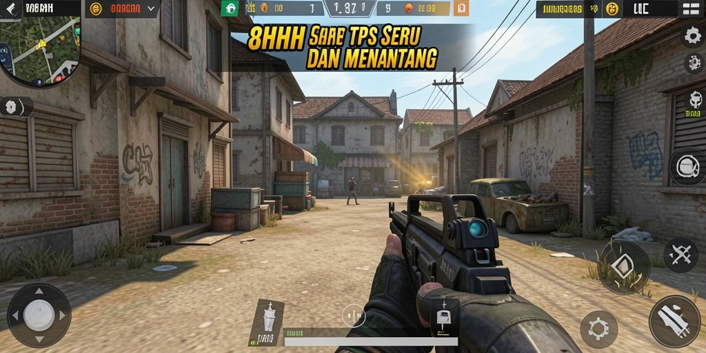 Gambaran aksi dari game TPS 8HHH yang mendebarkan.