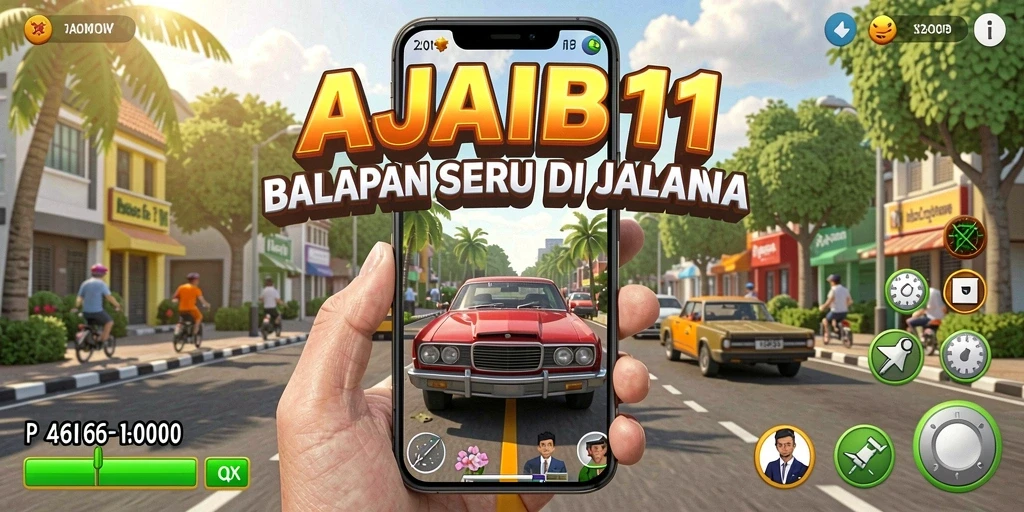 Gambaran gameplay balapan seru di AJAIB11.