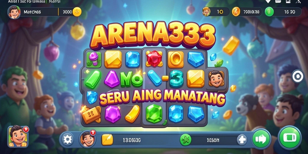 Tangkapan layar ARENA333 menampilkan gameplay Match-3 yang penuh warna.