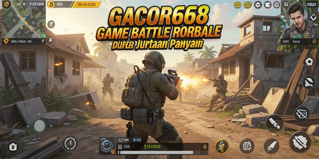 Screenshot gameplay GACOR668 menunjukkan aksi Battle Royale intens.