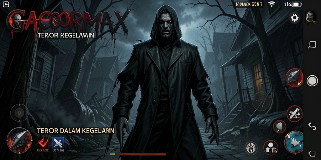 Screenshot GACORMAX menampilkan gameplay menegangkan dalam suasana mencekam.