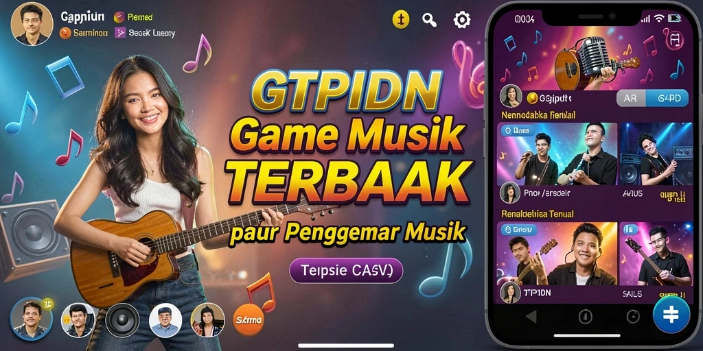 Tampilan gameplay GTPIDN dengan beragam pilihan lagu.