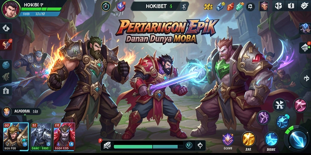 Tampilan screenshot HOKIBET menampilkan aksi seru di arena MOBA.