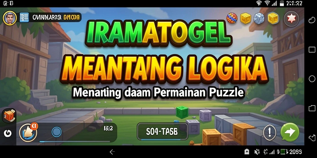 Screenshot IRAMATOGEL menunjukkan gameplay puzzle yang penuh tantangan dan warna.