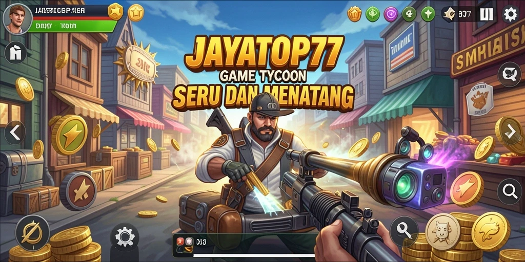 Screenshot gameplay JAYATOP77 yang menampilkan aktivitas manajemen bisnis.