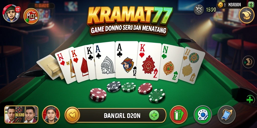 Tampilan menarik dari gameplay KRAMAT77 saat bermain Domino.