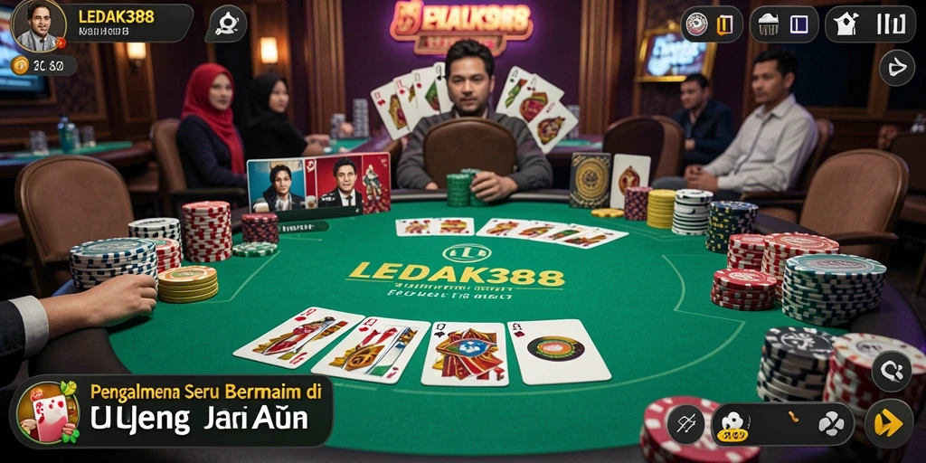 Tampilan gameplay LEDAK388 yang mendebarkan saat bermain Poker.