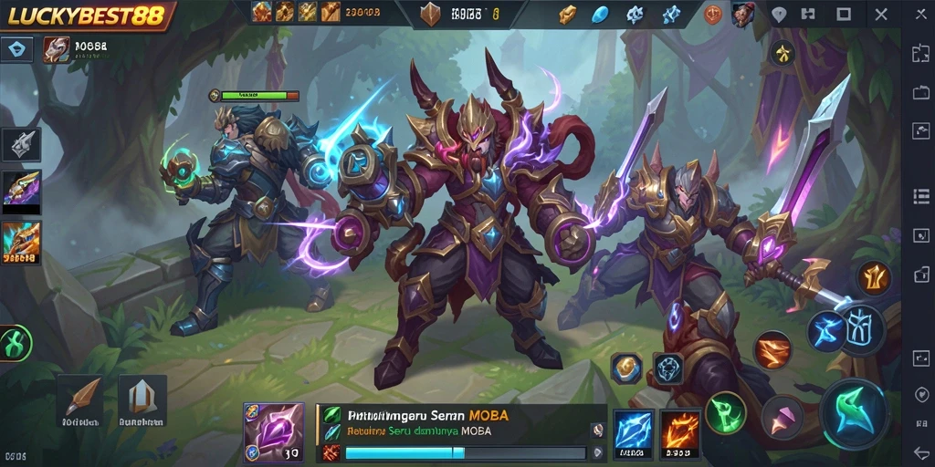 Tampilan menarik dari gameplay LUCKYBEST88 yang penuh aksi MOBA.