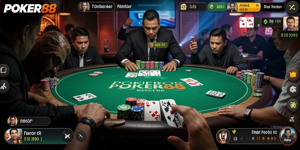 Screenshot gameplay POKER88 dengan suasana horor yang menegangkan.