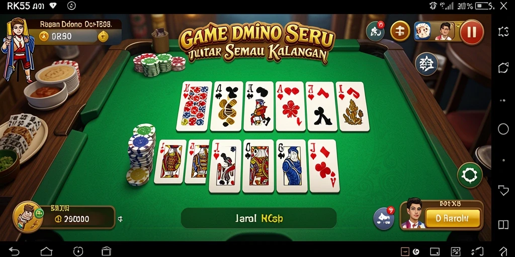 Tampilan gameplay seru dalam game Domino RK55.