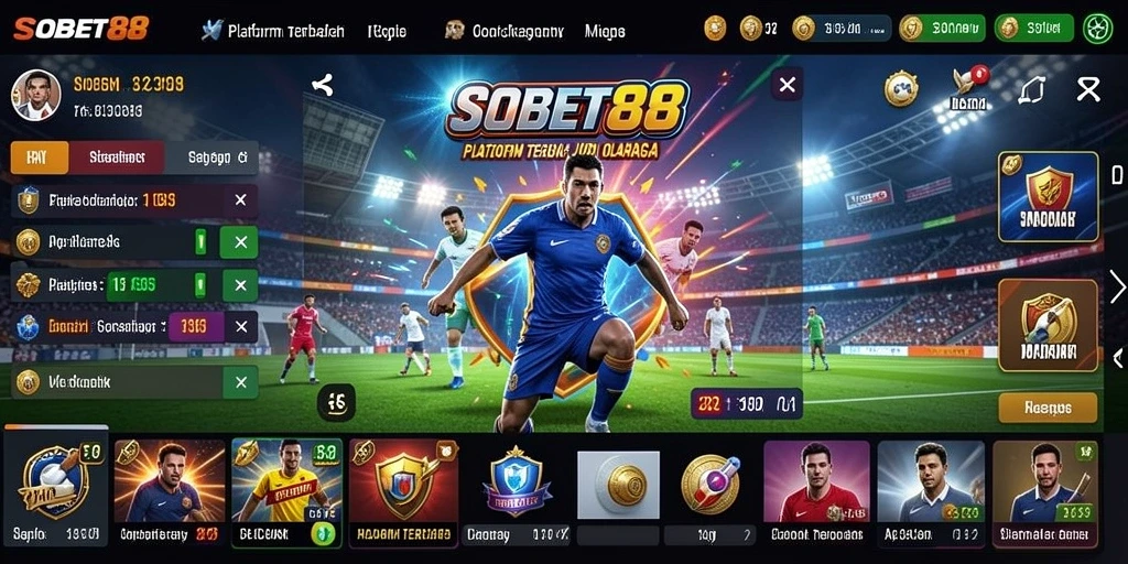 Tampilan utama SOBET88 dengan pilihan taruhan olahraga.