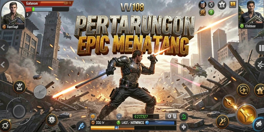 Tampilan aksi pertarungan menegangkan di VW108 dengan karakter unik.